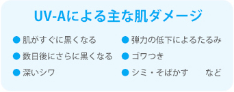 uv-aによる主な肌ダメージ