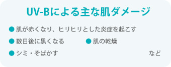 uv-aによる主な肌ダメージ