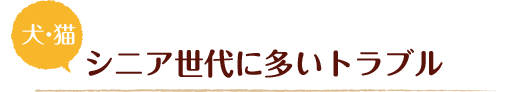 犬・猫 シニア世代に多いトラブル
