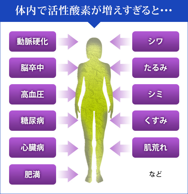 体内で活性酸素が増えすぎると…